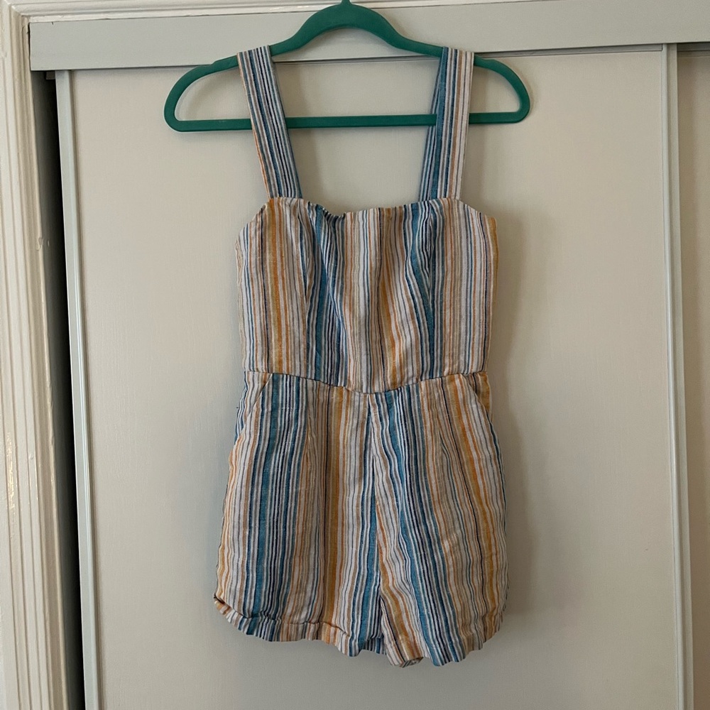 Reformation Linen Striped Romper - size 4